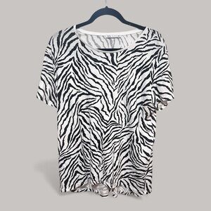 Zara Black and White Zebra Pattern Tee